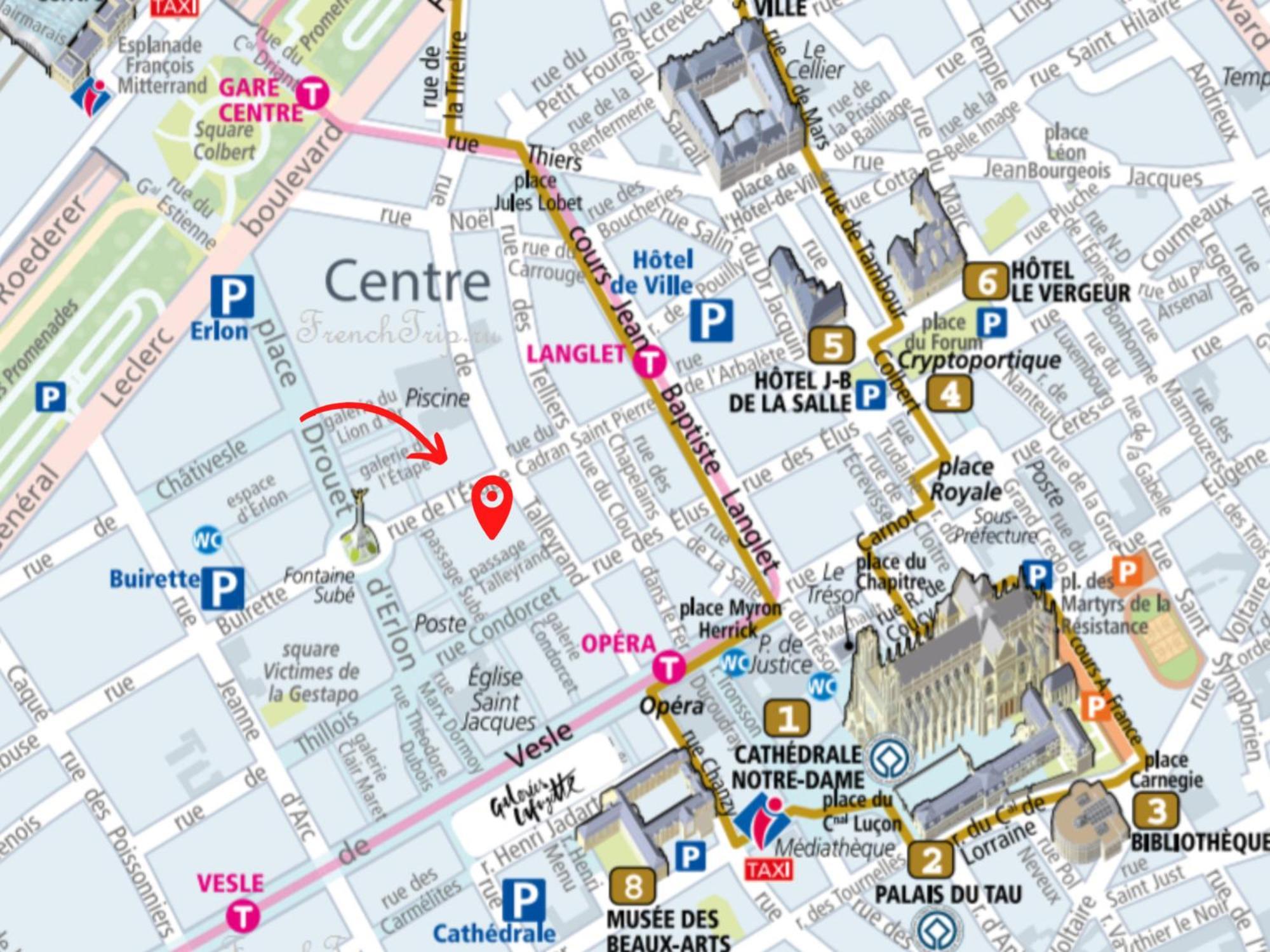 Passage Secret - Ideal Pro, Couples, Familles & Amis - Le Calme En Hypercentre - Wifi Haut Debit - Netflix - Machine A Laver - Gare, Cathedrale, Commerces, Restaurants & Transports En Commun A Moins De 10 Minutes A Pied Reims Buitenkant foto